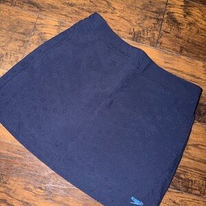 Speedo Navy Blue Eyelet Swim Skort